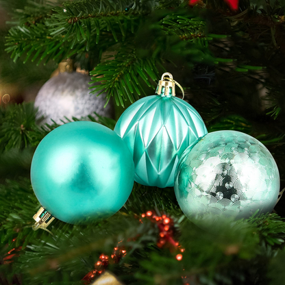 24ct 6CM Basic Christmas Ball Ornaments - Teal