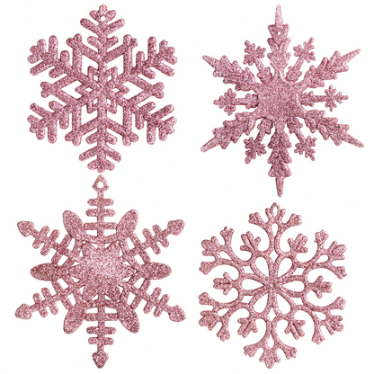 Champagne Snowflake Ornaments, 36 Pcs