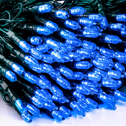 200 Blue LED Green Wire String Lights