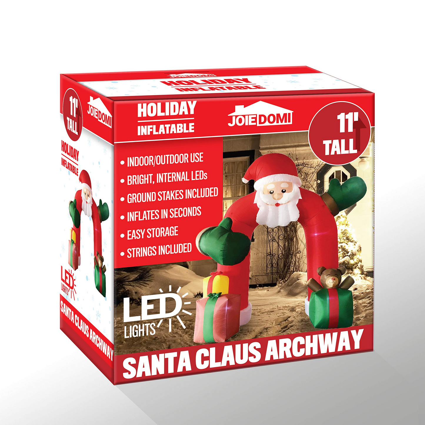 Giant Santa  with Gift Boxes Archway Inflatable (11 ft)