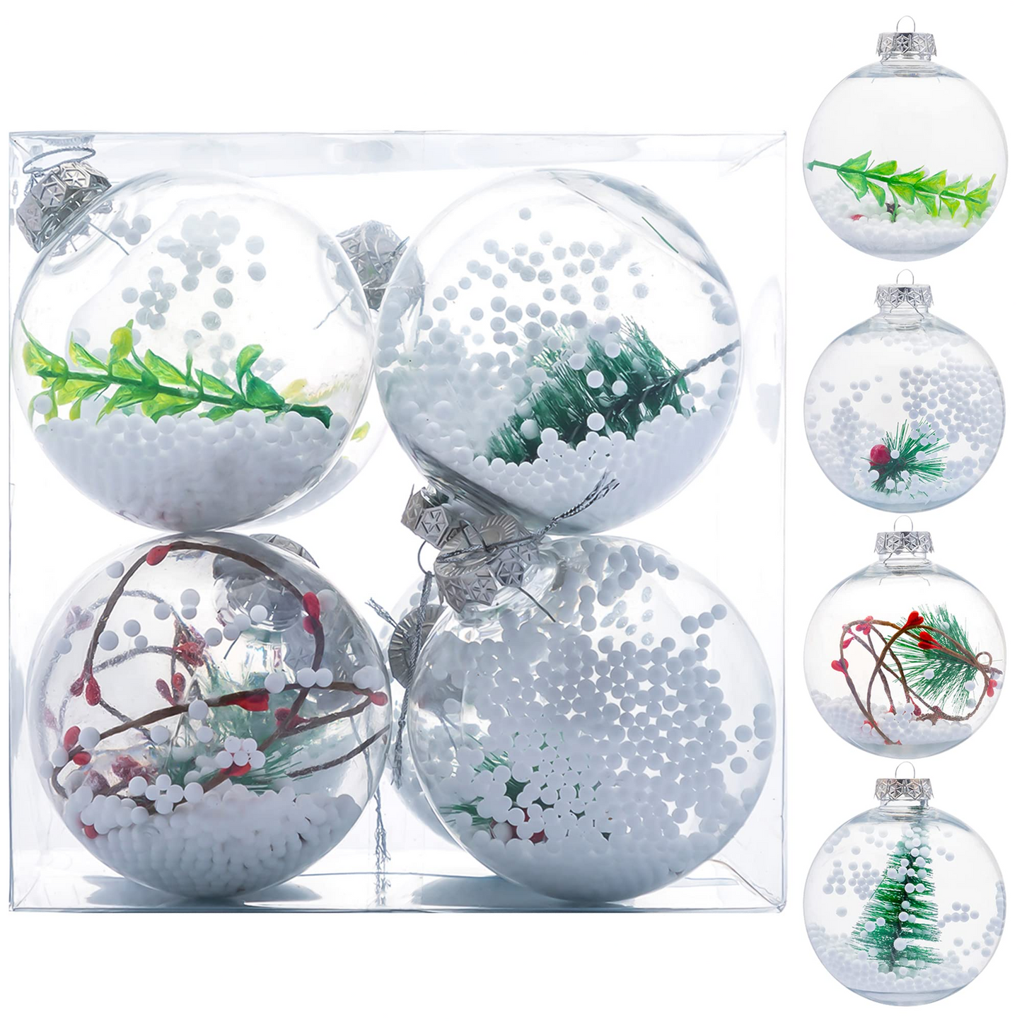 8 Pcs Snow Filling Ornaments