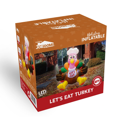 Large Let's Eat Turkey Inflatable (6 ft)