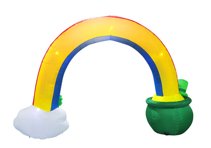 Giant St Patricks Day Rainbow Arch Inflatable with LED Light Build (10 ft)