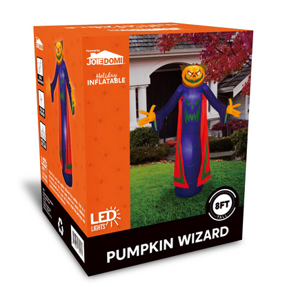 Jumbo Pumpkin Wizard Inflatable (8 ft)