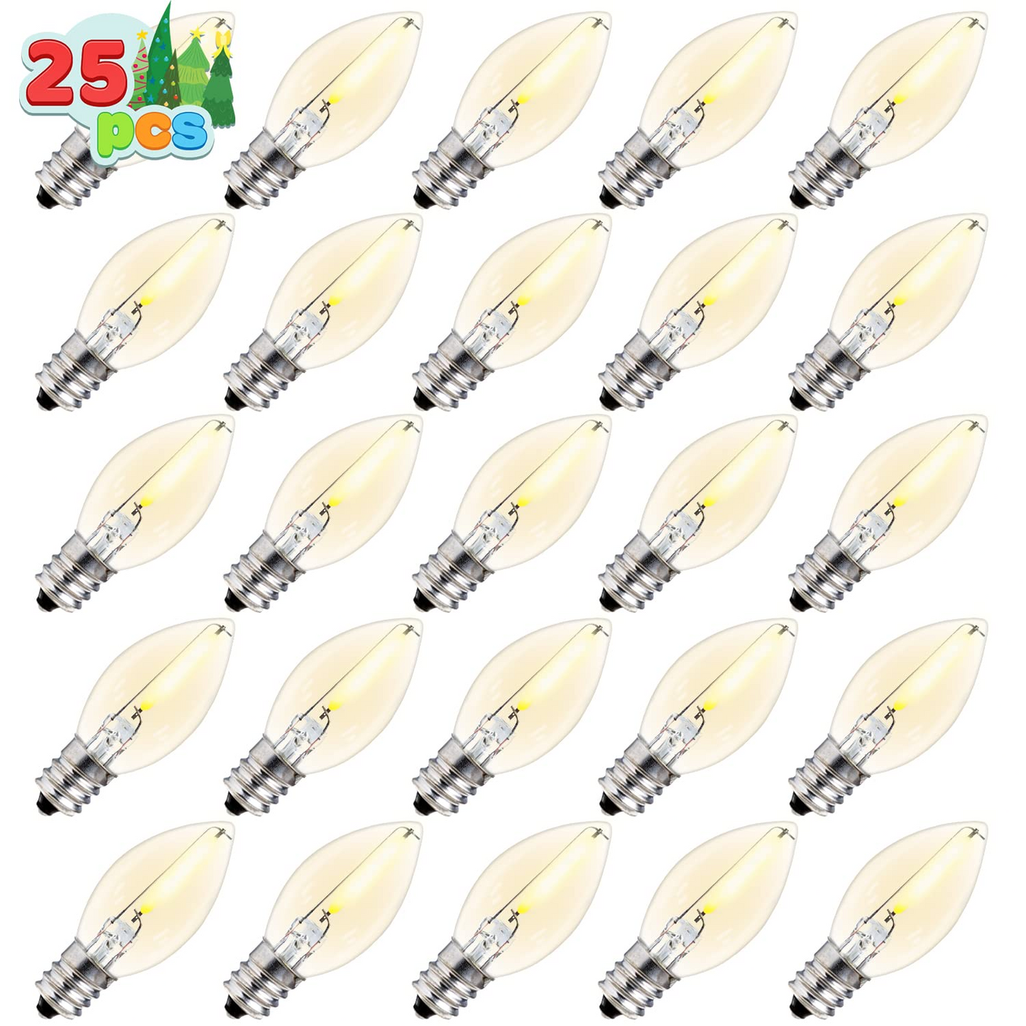 C7 LED Bulb 25 Pack Clear warm white
