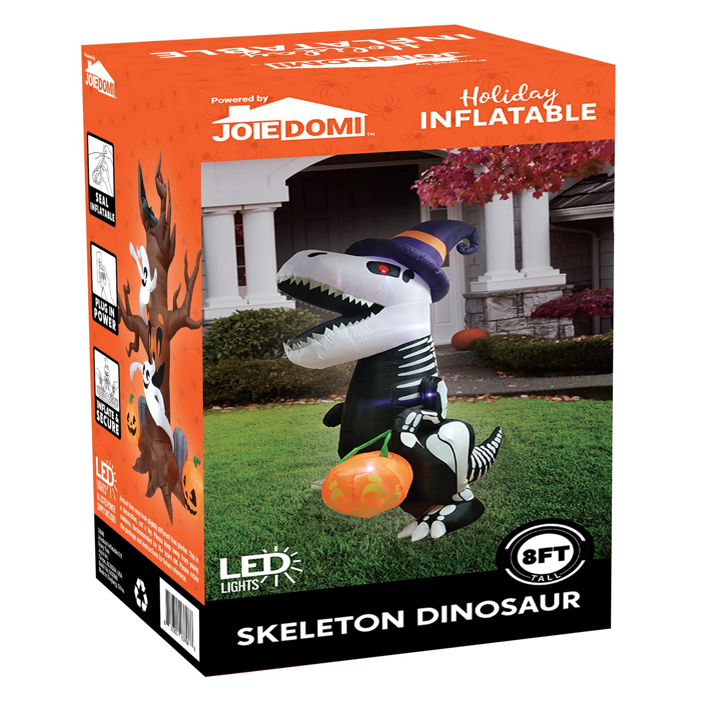 Jumbo Halloween Skeleton Dinosaur Inflatable (8 ft)