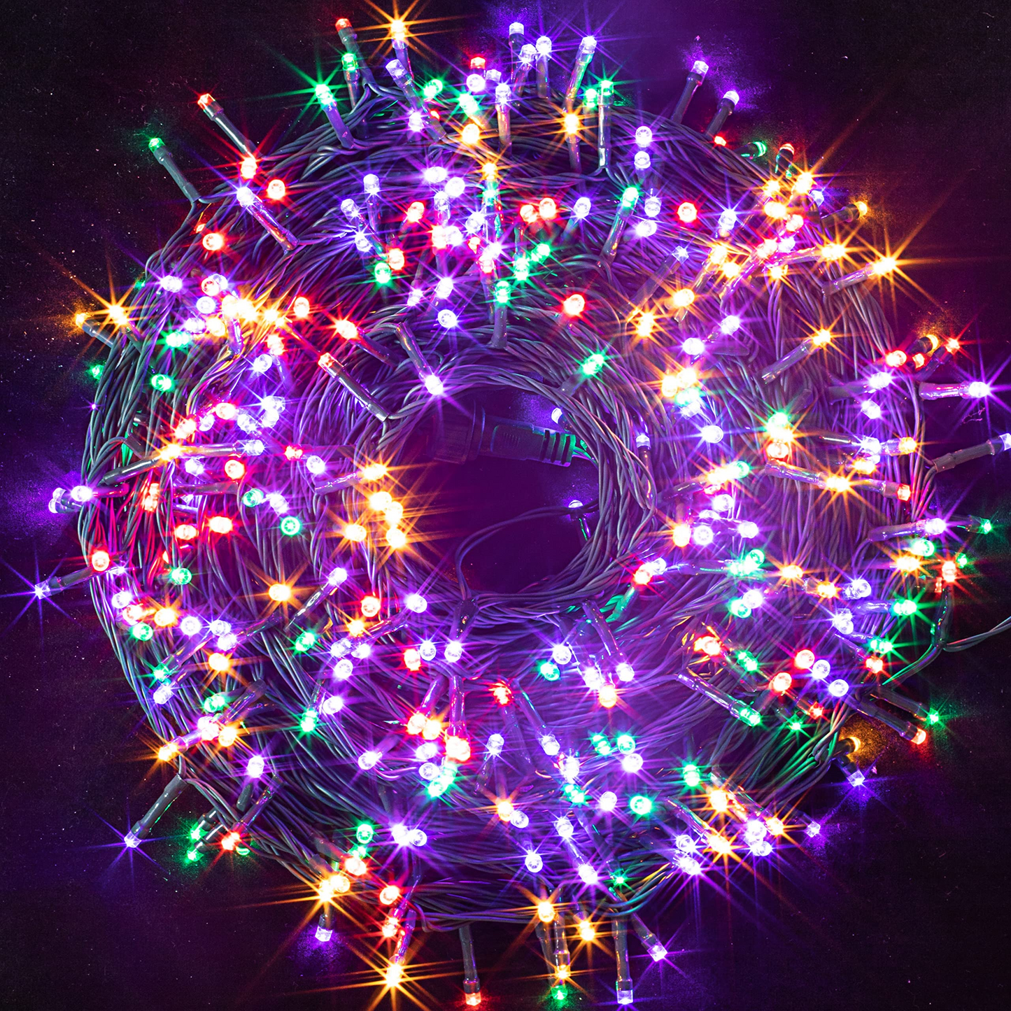 400 Multicolor LED Green Wire String Lights