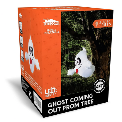 4ft Halloween Inflatable Ghost Coming Out from Tree