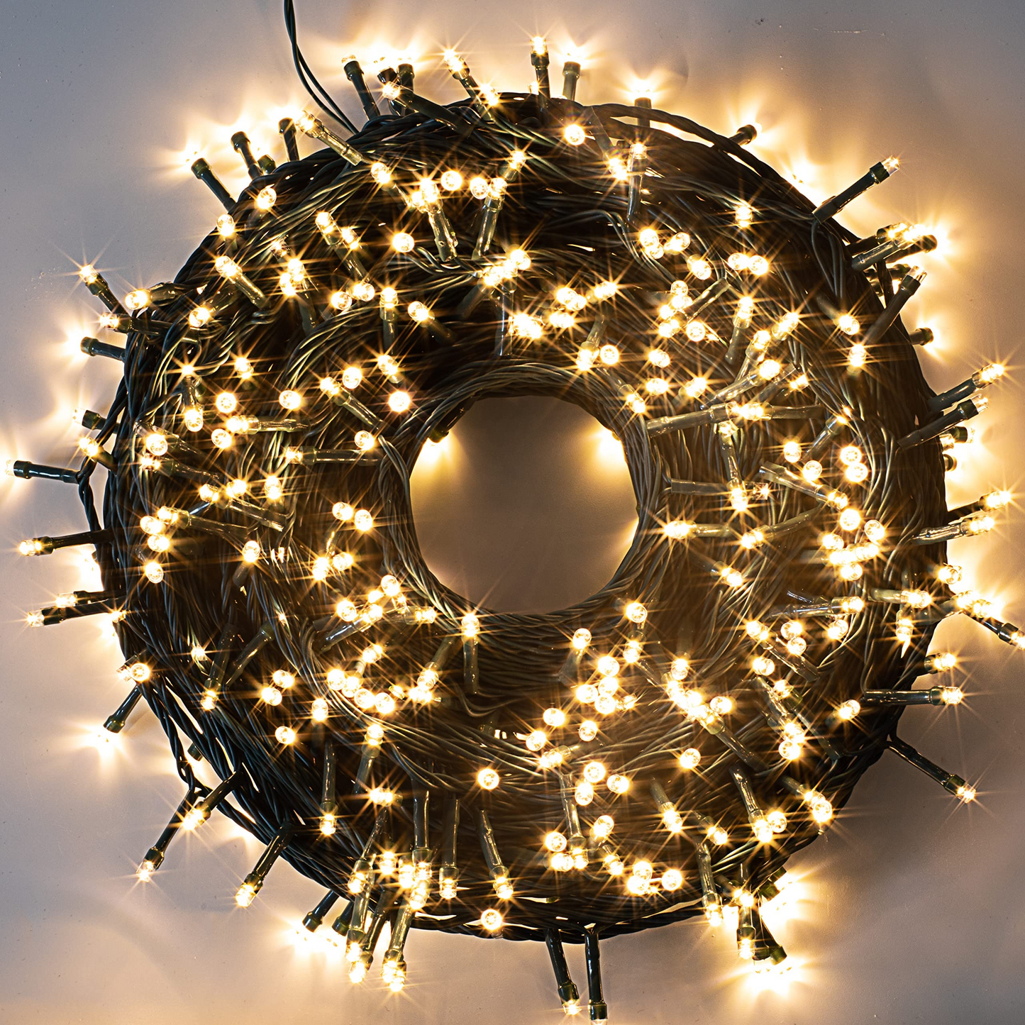 400 Warm White LED Green Wire String Lights