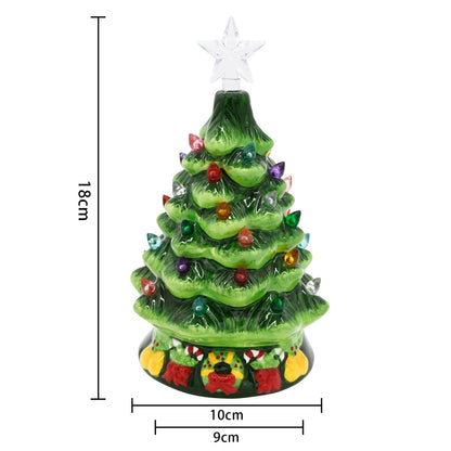 7in Ceramic Christmas Tree with Candy Cane